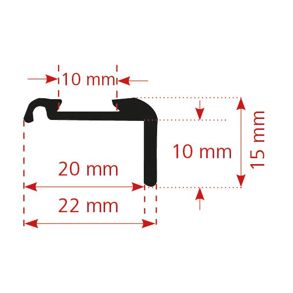 Krycí lišta rohová, metráž