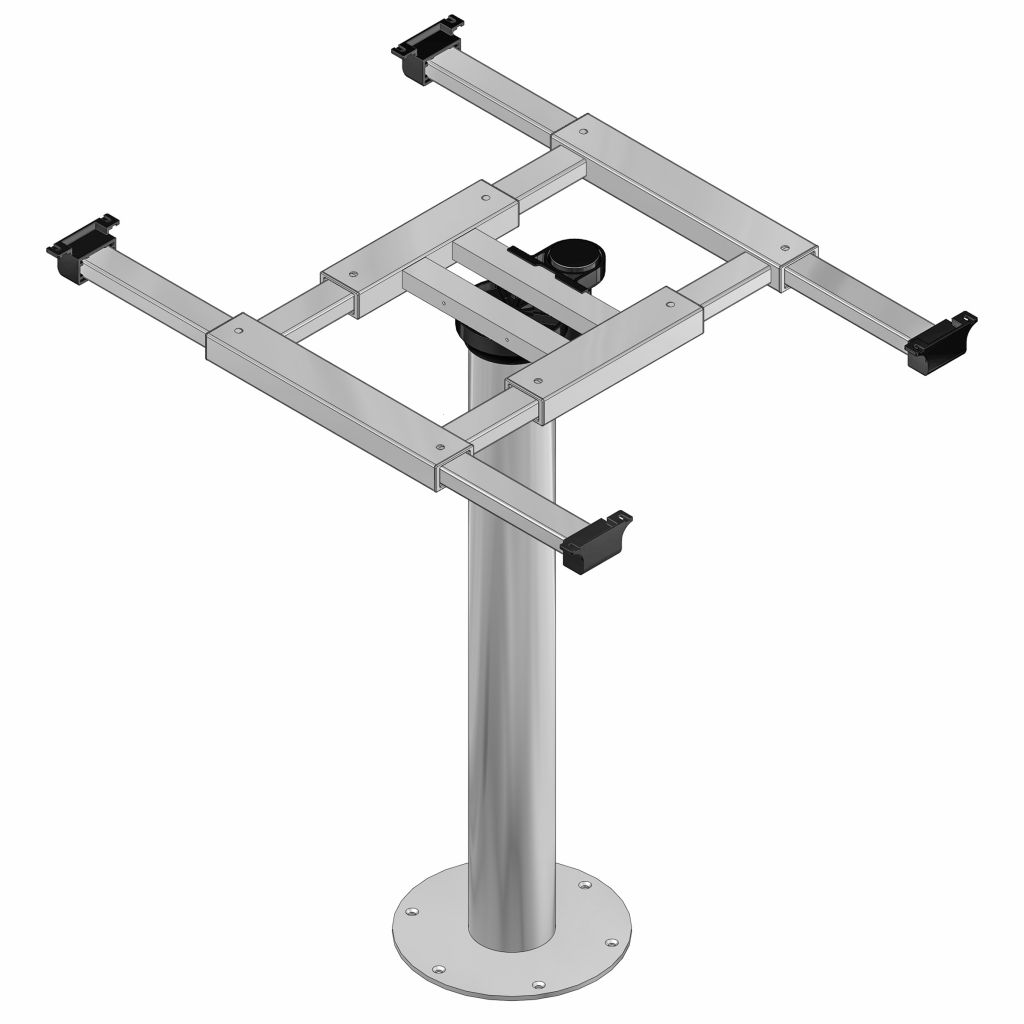 Pevná středová noha stolu s posuvným mechanismem X/Y