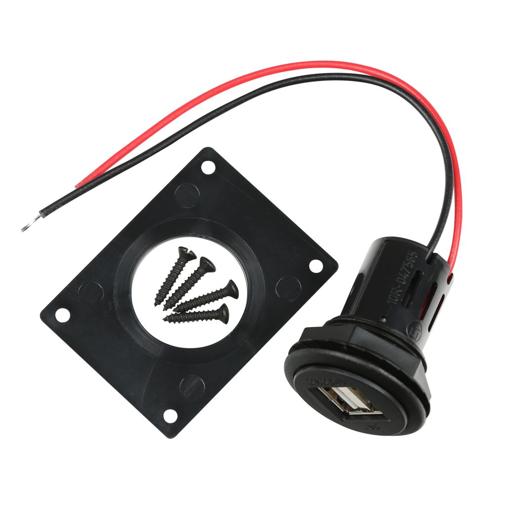 USB zásuvka s montážní destičkou