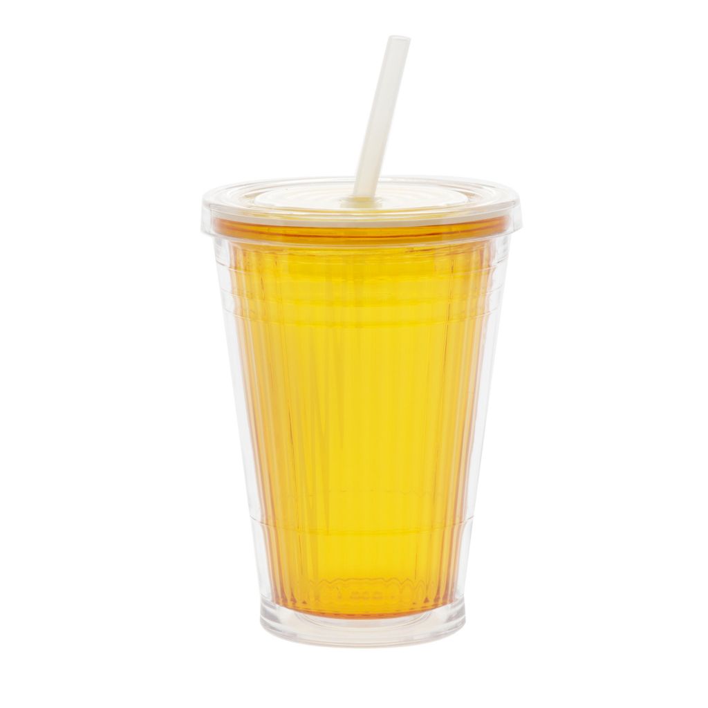 Hrnek šedá Line 450 ml, žlutozelená