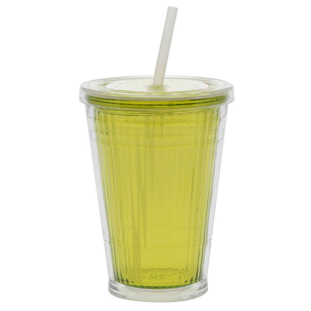 Hrnek šedá Line 450 ml, žlutozelená