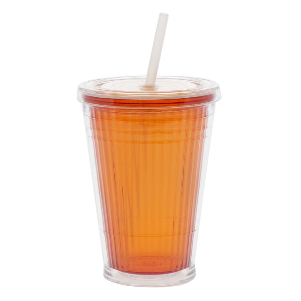 Hrnek šedá Line 450 ml, oranžová