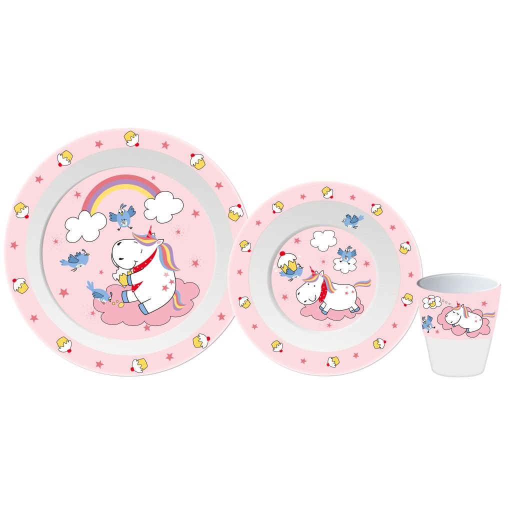 Sada dětského nádobí Unicorn 3-dílná