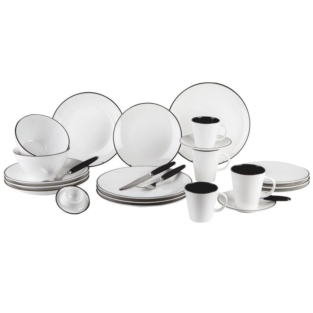 Kalíšek na vejce Gimex 4 ks, černo-bílá