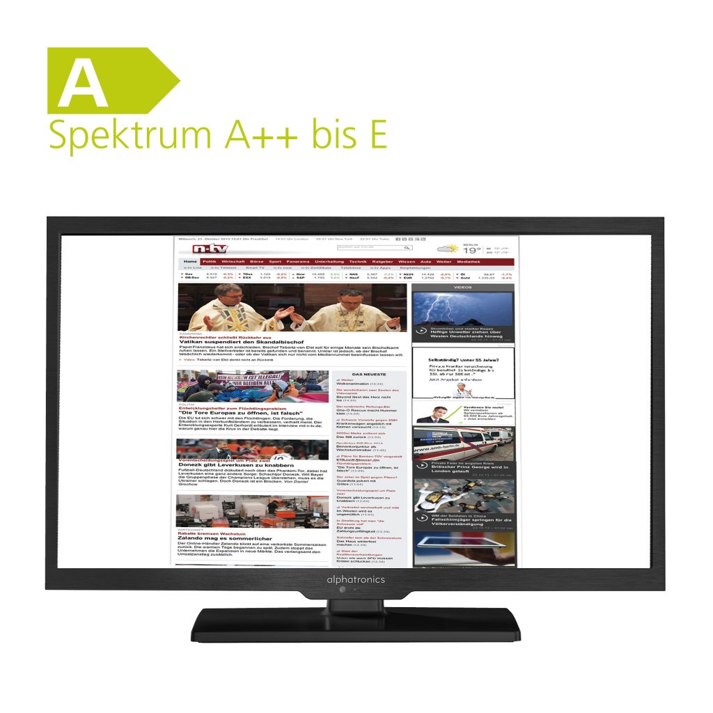 TFT LED plochá obrazovka TV/DVD kombinace alphatronics SL-22 DSBI+, 12/230 V