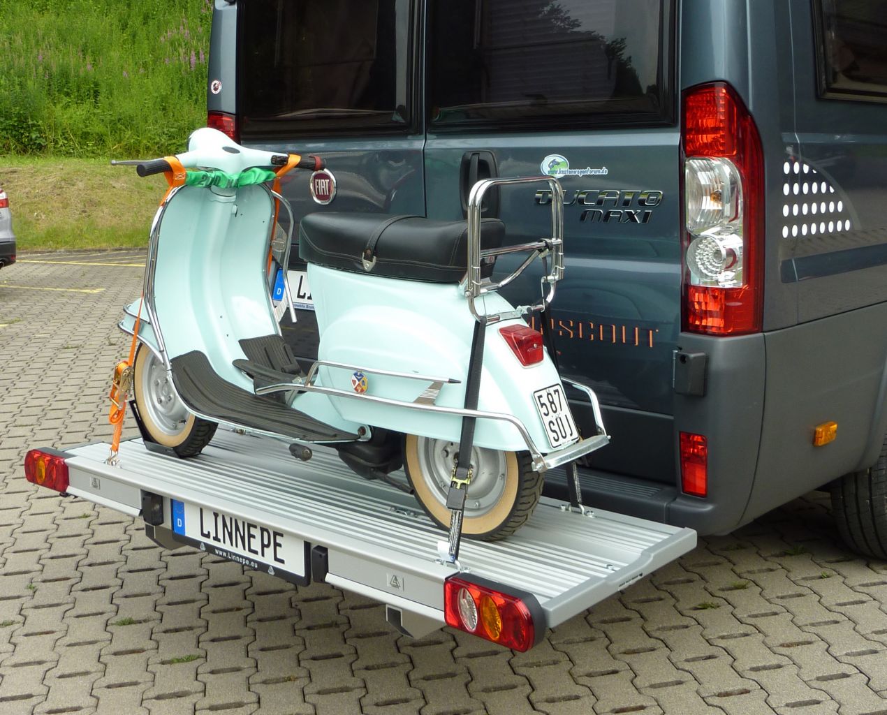 Nosič skútru Linnepe SlidePort pro Fiat Ducato od 07/2006, převis 1380 mm