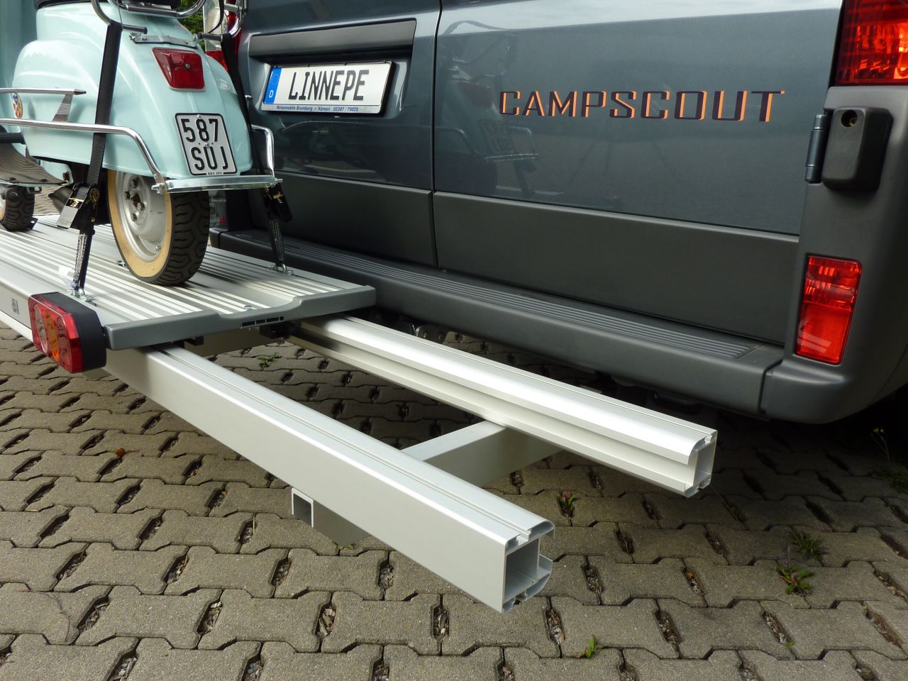 Nosič skútru Linnepe SlidePort pro Fiat Ducato od 07/2006, převis 1380 mm