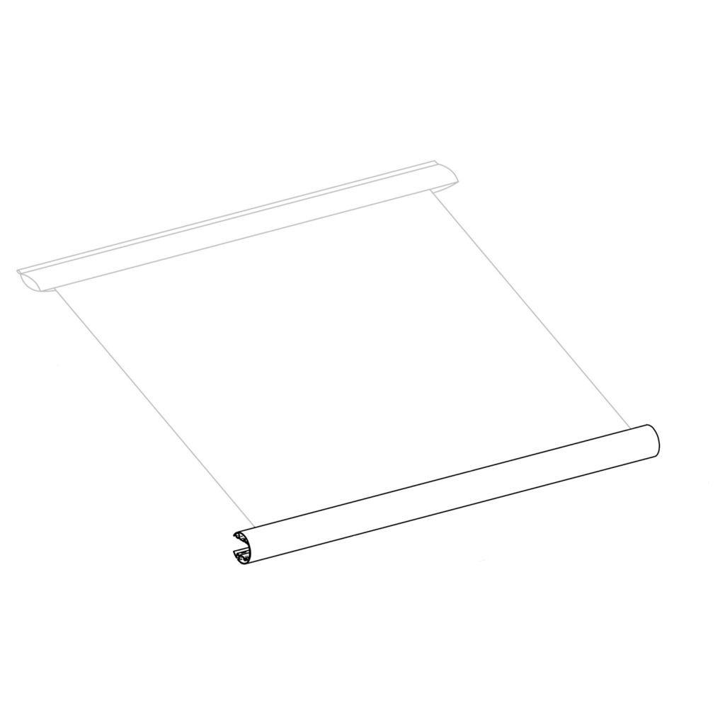 Lead Rail incl. Roller Tube, Caravan Style, 2.6 m