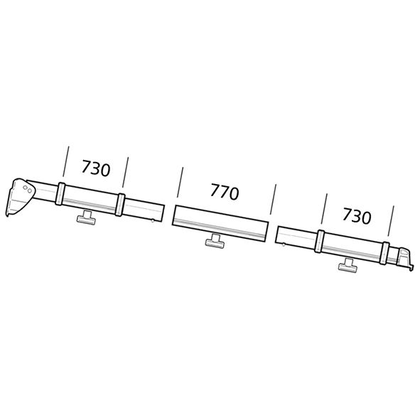 Upínací profil Thule Residence / Panorama, 2,5 m, pravý