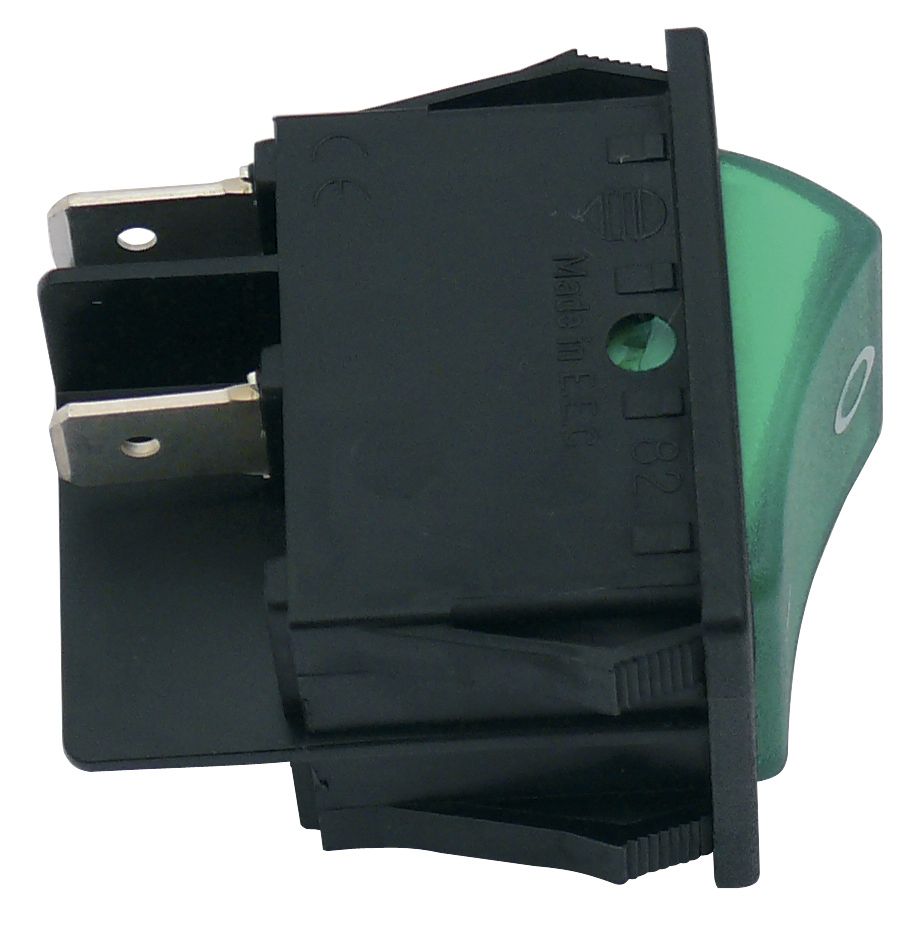 Kolébkový spínač pro lednice Dometic, zelený, pro 230 V, č. 292627410/7