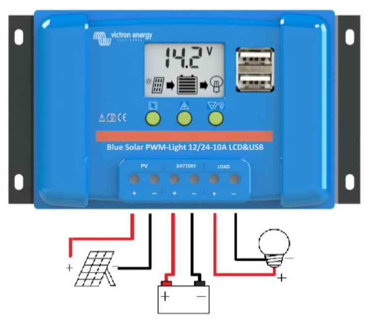 PWM solární regulátor Victron Energy LCD&USB 20 A