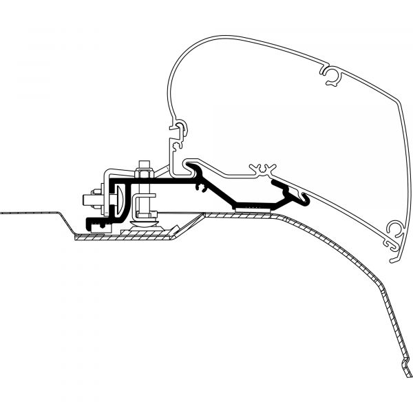 Thule Omnistor 6300 Ducato, stříbrná s černými kryty, 375 cm