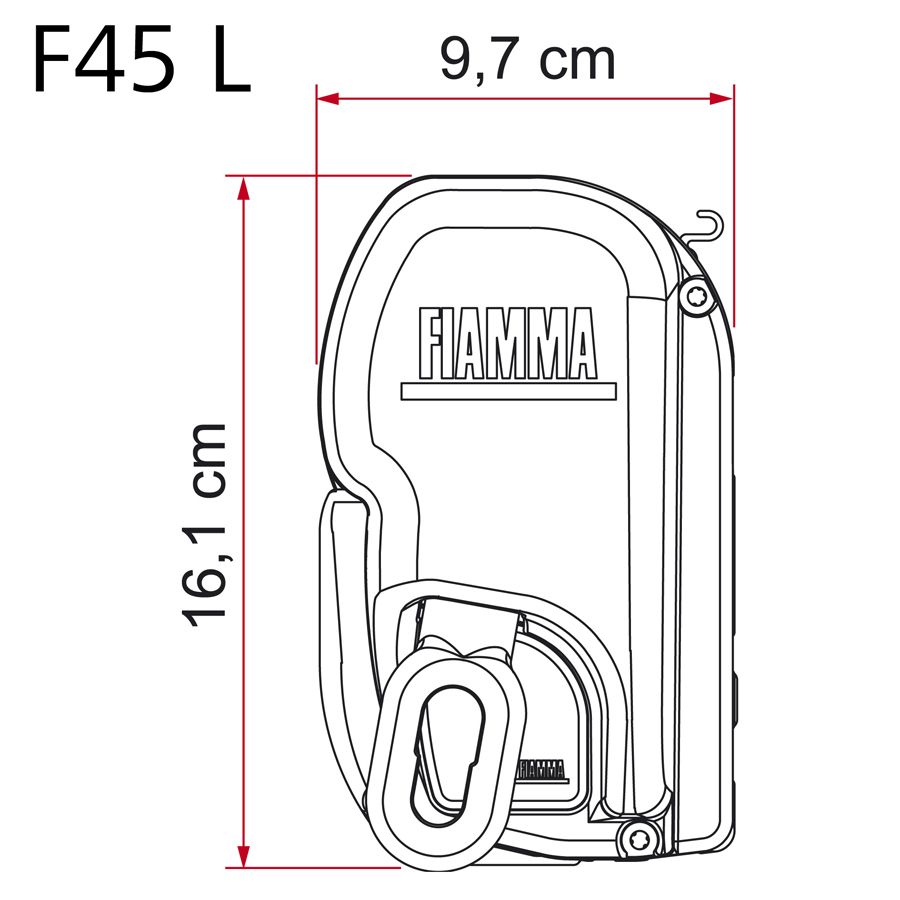 Fiammastore F45 L stříbrná, plachta šedá Royal, 500 cm