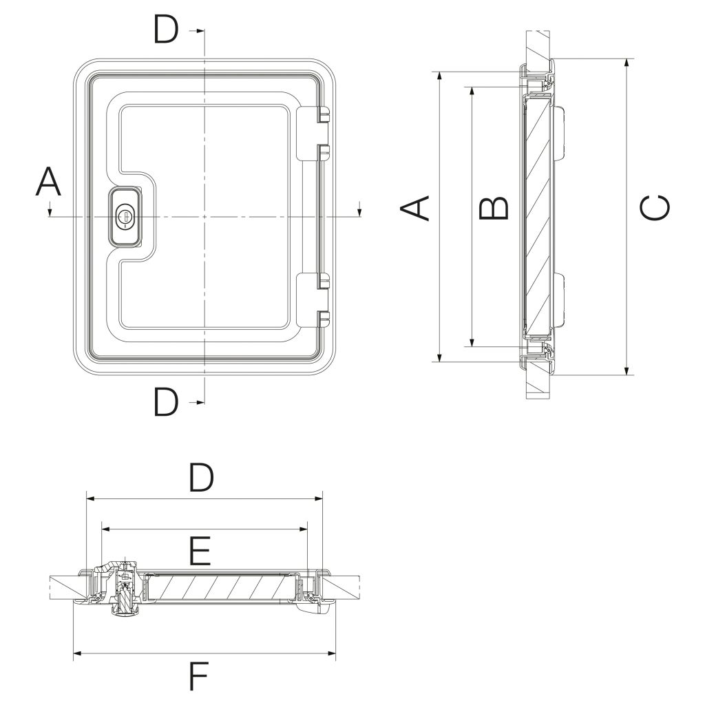 Servisní dvířka Dometic SK 4, 1000 x 405 mm