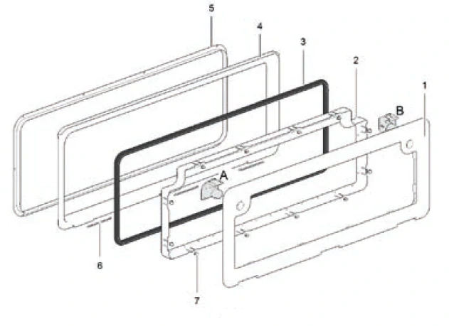 Těsnění servisních dvířek Thetford model D5