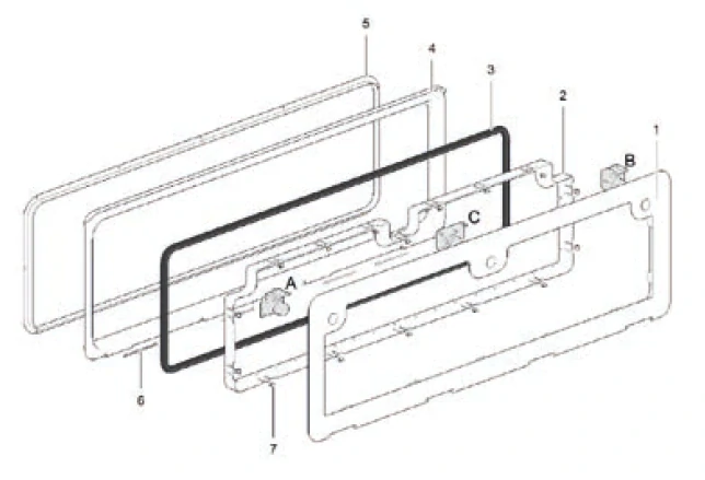 Těsnění servisních dvířek Thetford model D7