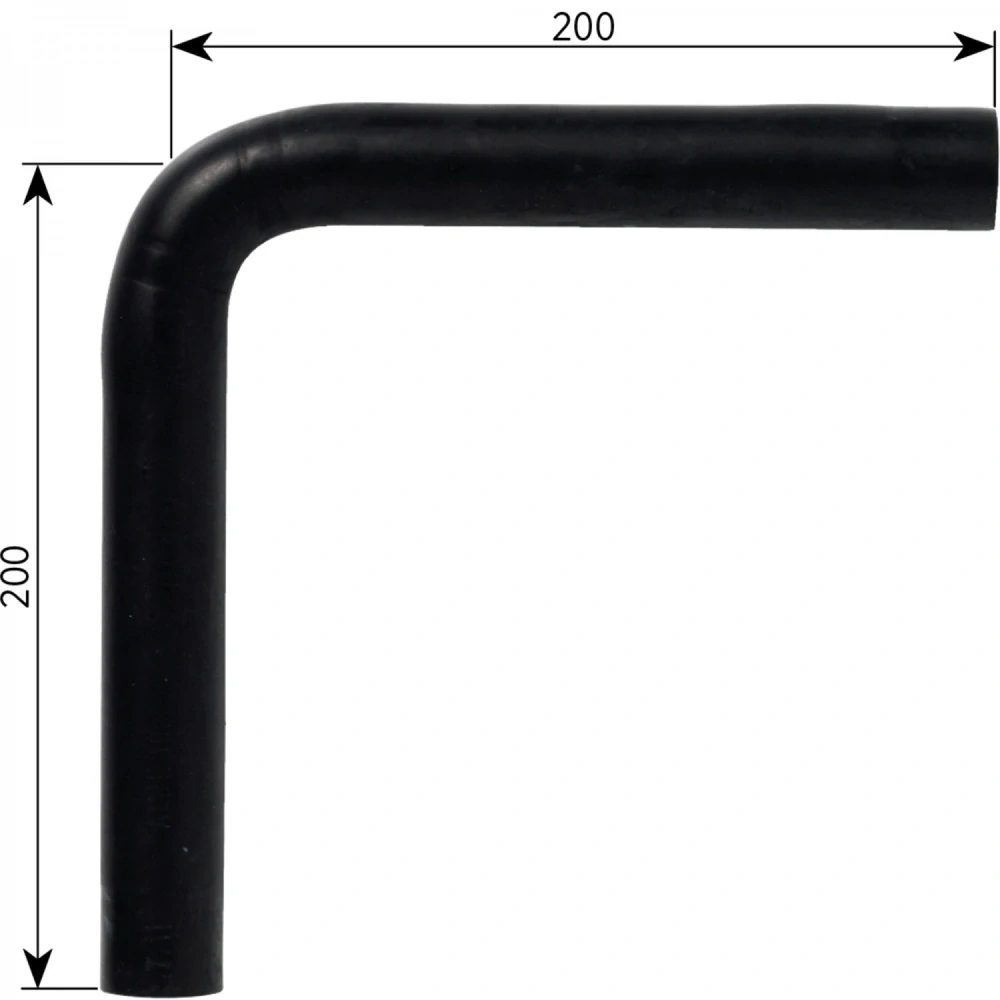 Gumové koleno Alde 22 x 200 mm