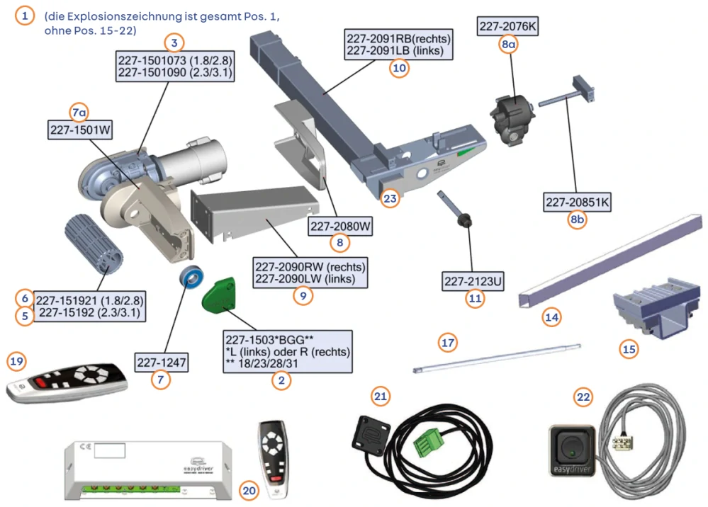 Hřídel výsuvu válců Reich Easydriver Basic