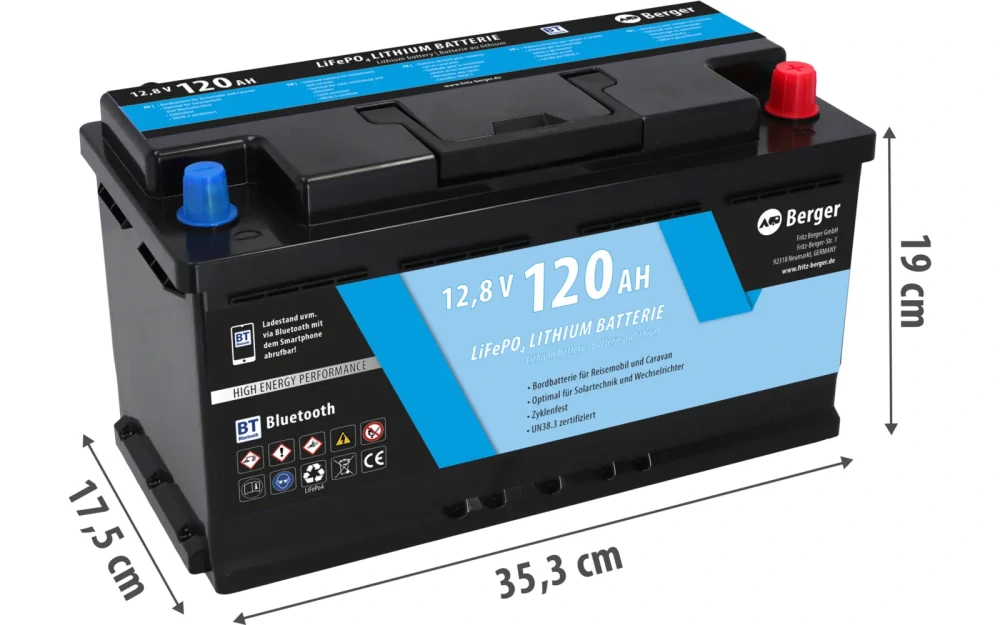 LiFePO4 baterie Berger Lithium Pro 120 Ah 12V s Bluetooth