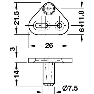 Kolík pro zamykací hák