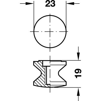 Tlačítko Push-Lock, světle šedá
