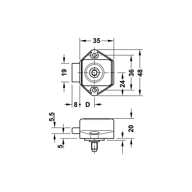 Zámek Mini Push-Lock, stříbrná