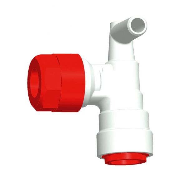 Úhlová přípojka bojleru M 20/JG 12 mm, červená