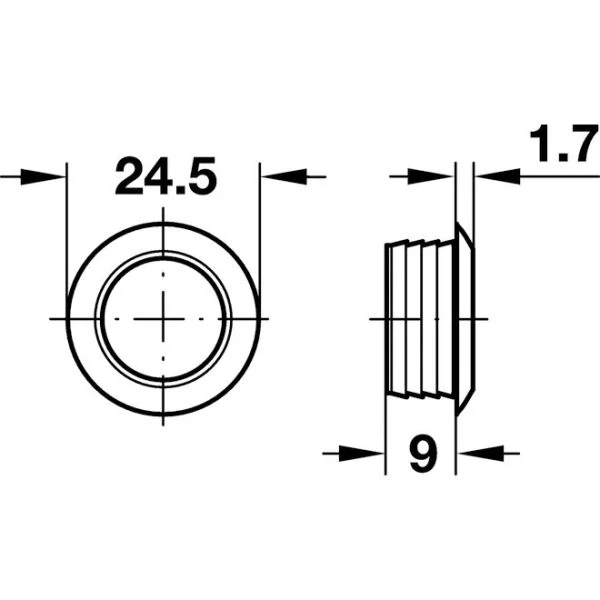 Tlačítko Push-Lock Mini, stříbrná