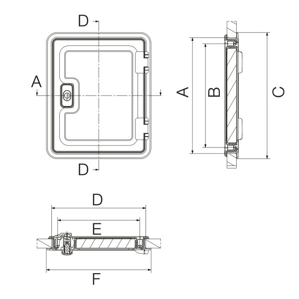 Servisní dvířka Dometic SK 5, 360 x 310 mm