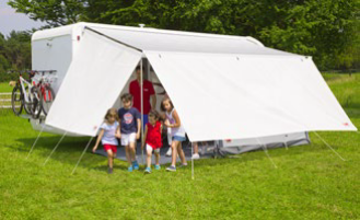 Fiamma F35 Pro, šedá, šedá plachta 183 x 180