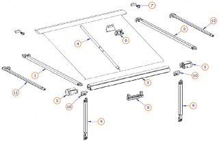 Napínací rameno Thule Omnistor 1200 pravé, 350-550 cm