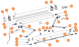Podpěrná noha Thule Omnistor 4900, 350-450 cm