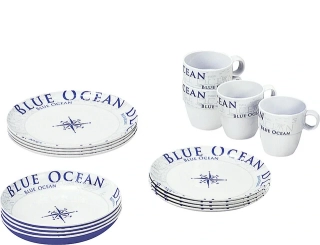 Sada nádobí Ocean Blue 16-dílná