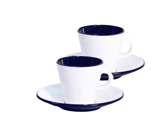 Espresso sada Linea bílo-modrá, 2 ks