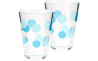 Sklenice Bubble 350 ml, tyrkysová, 2 ks