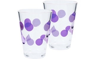 Sklenice Bubble 350 ml, fialová, 2 ks