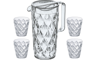 Karafa Crystal 1,6 l se sadou sklenic