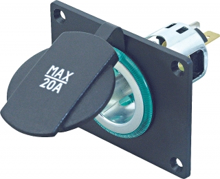 Zásuvka 12 V / 20 A s montážní destičkou