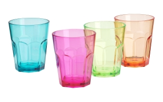 Sklenice 340 ml barevné, 4 ks