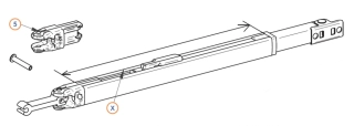 Horní uchycení podpěrné nohy Thule Omnistor 5102/5003/8000/9200, 2 ks