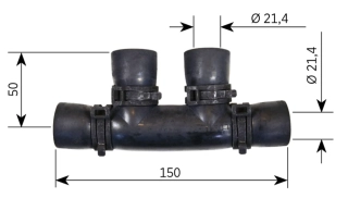 Gumová přípojka radiátoru Alde 22 mm, se svorkami