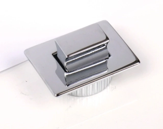 Tlačítko Push-Lock s rozetou, obdélník 40 x 30 mm, chrom