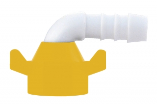 Přípojka na hadici 10 mm, 1/2" úhlová, žlutá