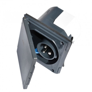 Stěnová zástrčka CEE, šedá