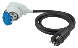 Adaptér CEE / Schuko vidlice úhlový 1,5 m